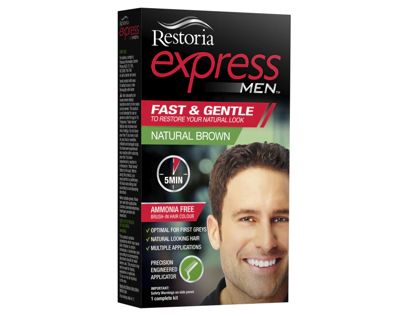 Restoria Express Men Brush-In Hair Colour Natural Brown