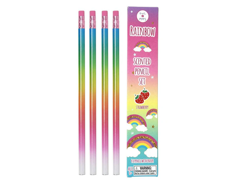 Pink Poppy Rainbow Scented Pencils 4 Pack
