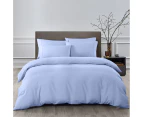 Royal Comfort 2000TC 6 Piece Bamboo Sheet & Quilt Cover Set Cooling Breathable - Light Blue