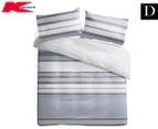 Anko by Kmart Hudson Double Bed Quilt Cover Set - Cream/Blue Stripe