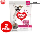 2 x Love 'Em Mini Dog Training Treats Kangaroo 200g