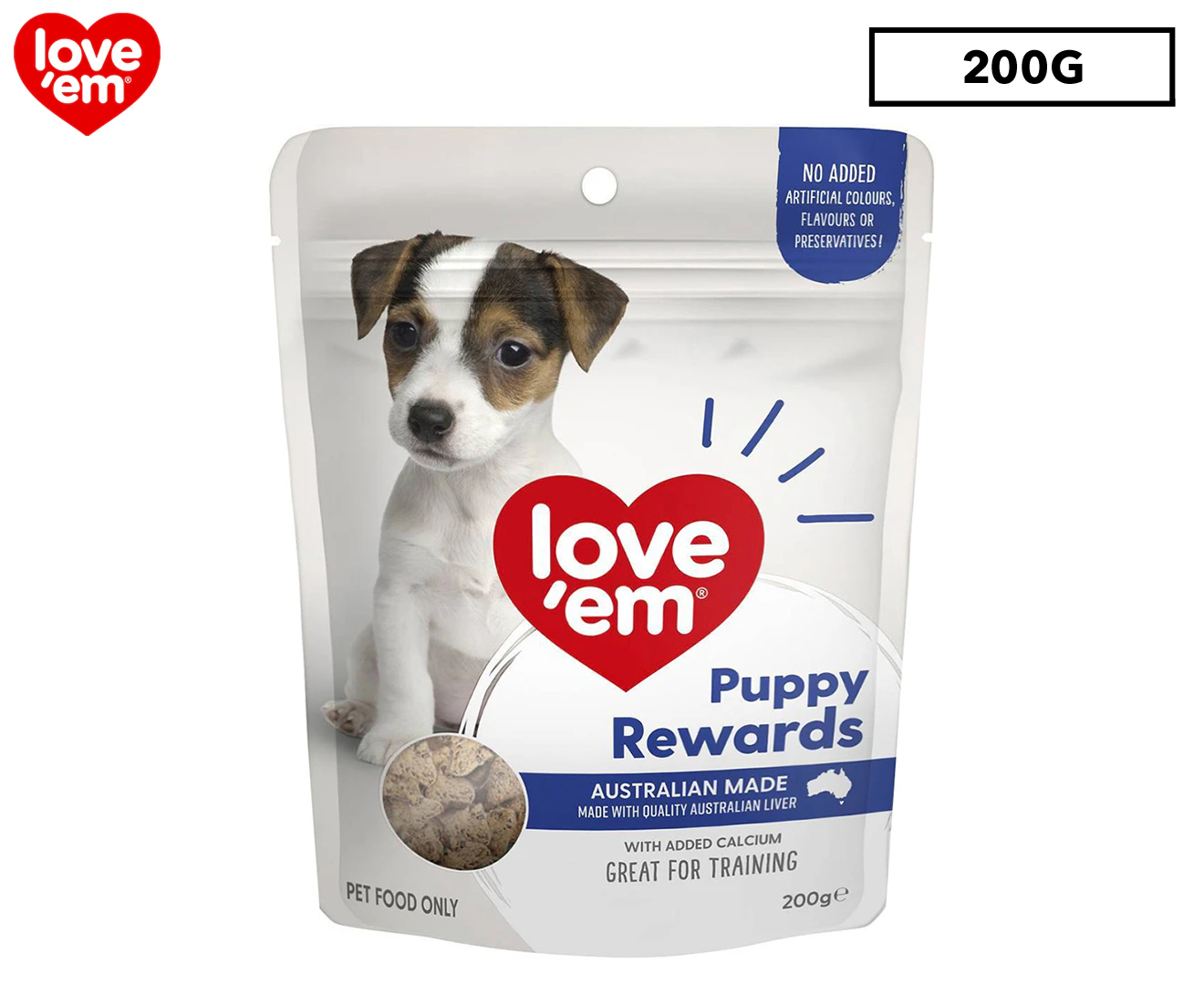 Love 'Em Puppy Rewards Dog Training Treats Liver 200g