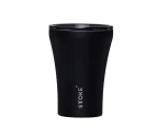 Sttoke Ceramic & Stainless Steel Reusable Coffee Cup 236ml (8oz) Lux Black