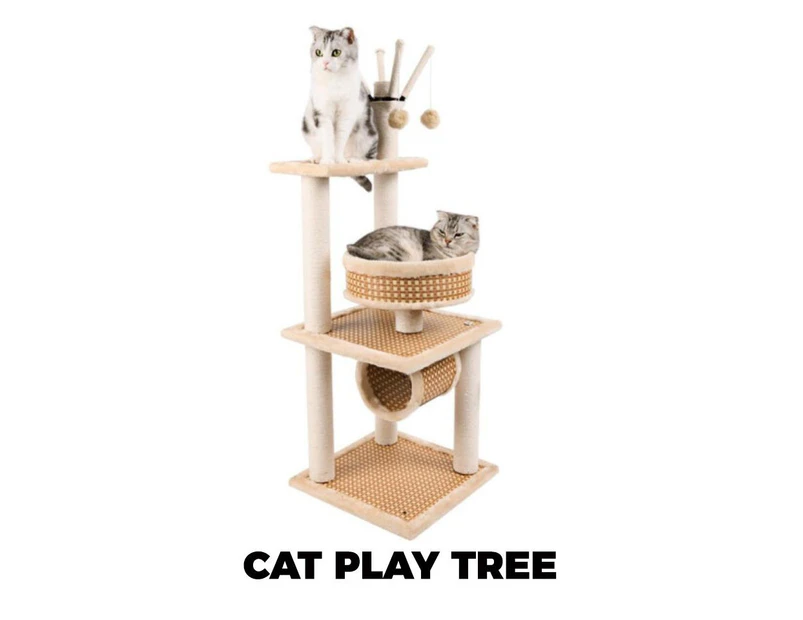 Cat Scratching Post Cat Tree 116CM Pet Scratcher Tower Condo Furniture Bed House