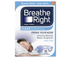 Breathe Right Clear Large Nasal Strips 10s