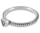 Pandora Clear Heart Beaded Ring - Silver
