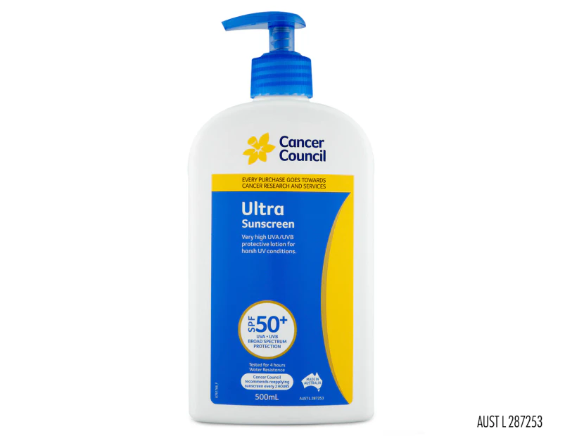 Cancer Council Ultra Sunscreen SPF50+ 500mL