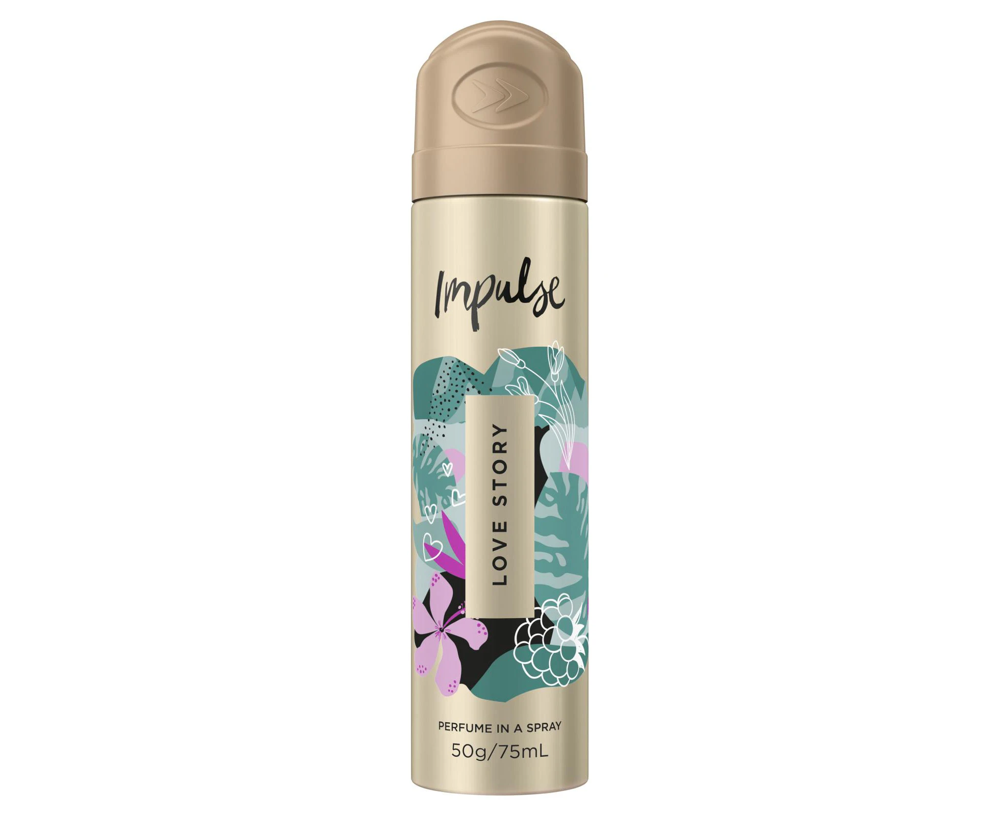 Impulse Body Spray Aerosol Deodorant Love Story 75mL