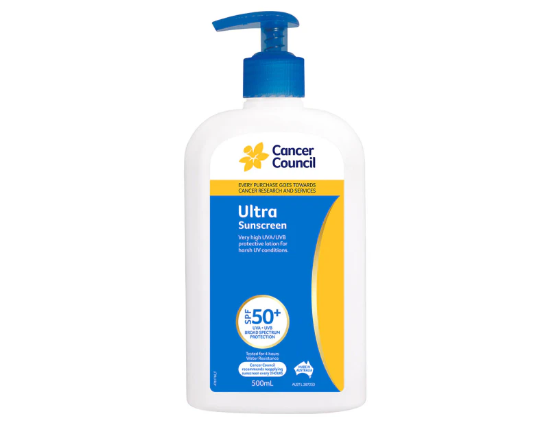 Cancer Council SPF50+ Ultra Sunscreen 500mL