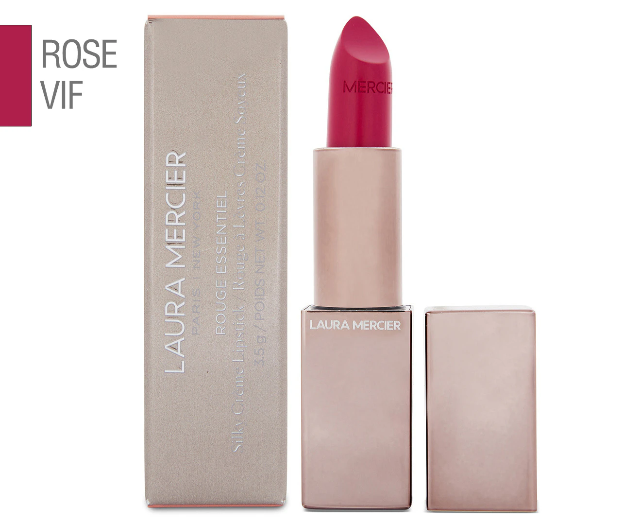 Laura Mercier Rouge Essentiel Silky Creme Lipstick  # Rose Vif (Bright Pink) 3.5g/0.12oz