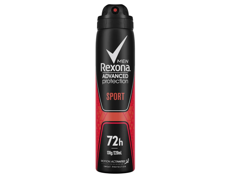 Rexona Men Advanced Antiperspirant Deodorant Aerosol Sport 72-Hour Protection 220ml