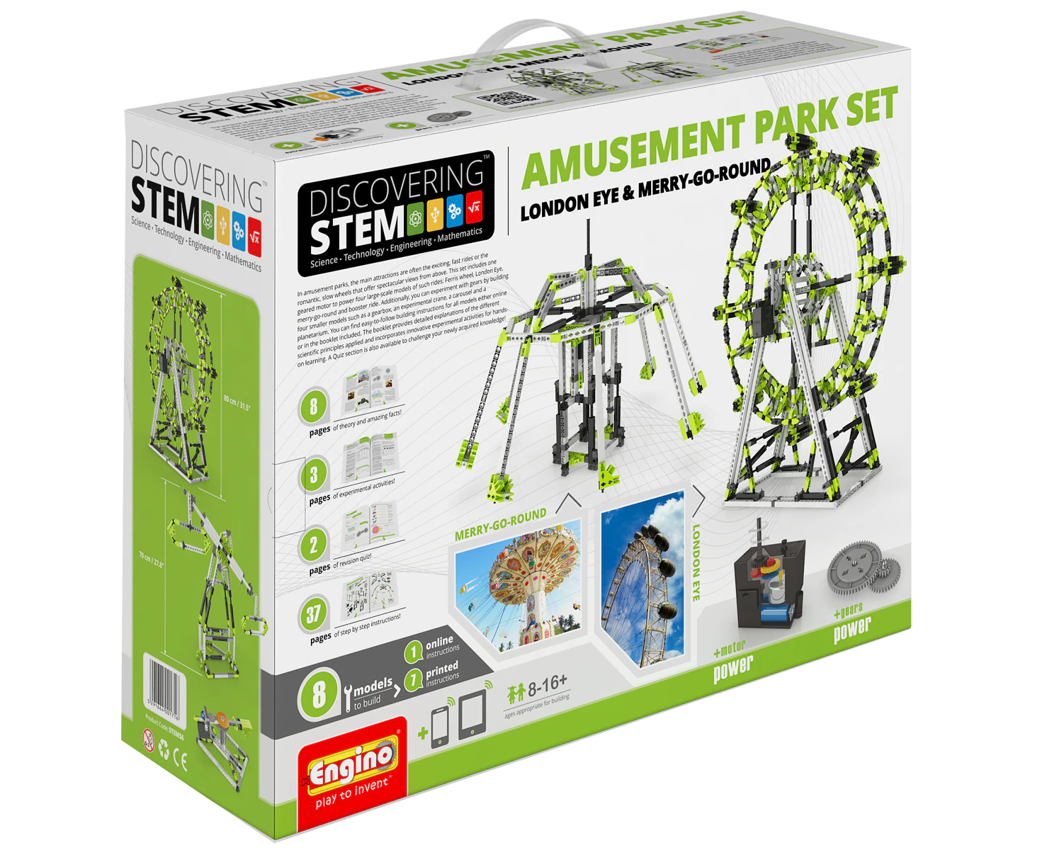 Engino Discovering STEM Amusement Park Set  London Eye Ferris Wheel Kids Toy 8y+