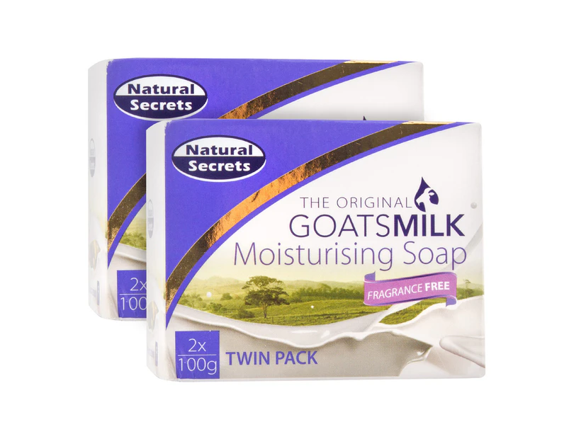 Natural Secrets Goatsmilk Moisturising Soap Fragrance Free 2 x 100g Twin Pack