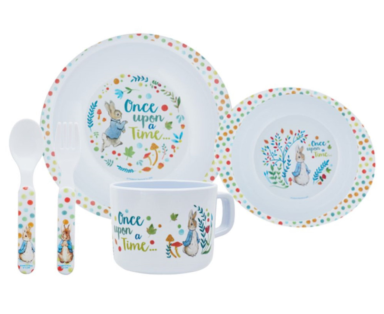 Beatrix Potter 5-Piece Peter Rabbit Melamine Dinner Set - White | Catch ...