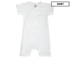 Bonds Baby Pointelle Short Sleeve Cozysuit - White