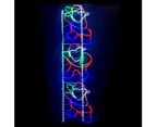 Christmas Animated LED Motif Santa Climbing Ladder 38x180cm Indoor Outdoor Display