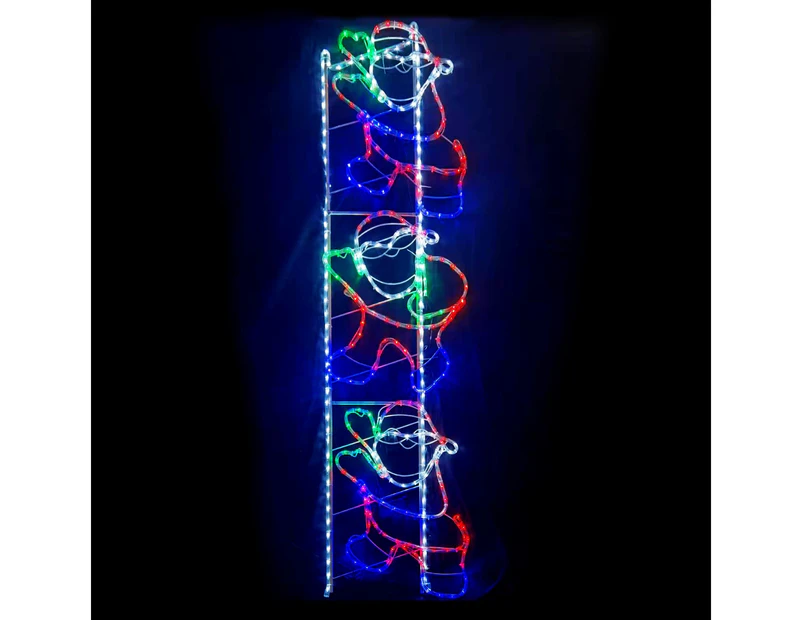 Christmas Animated LED Motif Santa Climbing Ladder 38x180cm Indoor Outdoor Display