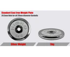 Total 17kg - Barbell Weights - 150cm Barbell Bar + 5kg x 2 Weight Plate