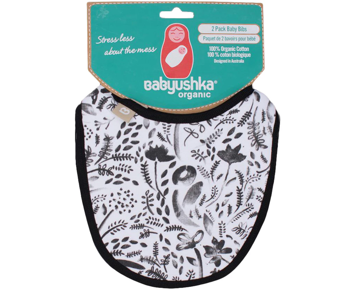 Babyushka Organic Water colour Flora 2BIB Black AOP & Black solid