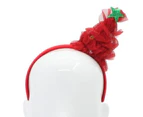 Adult Kids Christmas Xmas Novelty Headband Hat Costume Hair Clip Reindeer Santa [Design: Christmas Tree B (Red)]