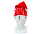 Adult Unisex Christmas Xmas Novelty Hat Party Wear - Tree Rudolf Santa [Name: Santa Hat w Sequin Antlers (Red)]