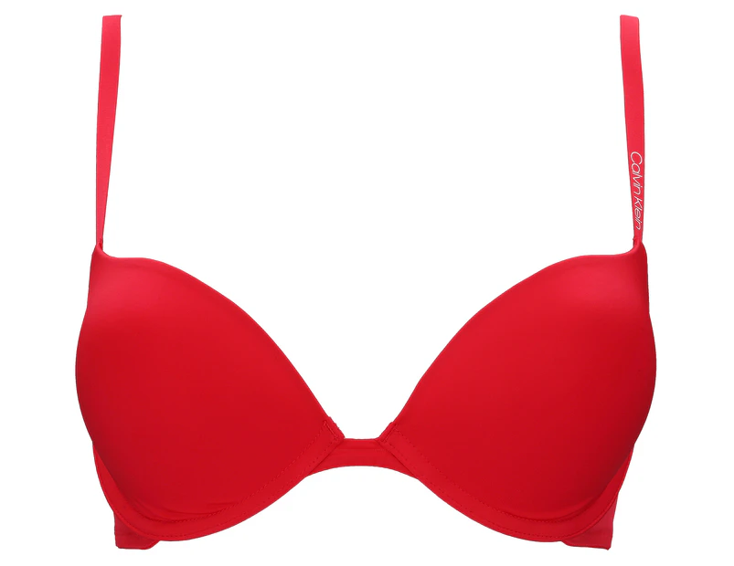 Calvin Klein Women's Pure Microfibre Push-Up Plunge Bra - Obsess Red