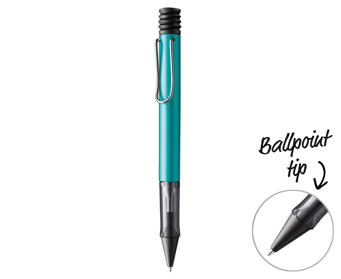 Lamy Al-Star Anodised Aluminium Spring-Action Metal Clip Ballpoint Pen Turmaline