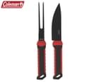 Coleman Rugged Carving Knife & Fork Set - Black/Red 1