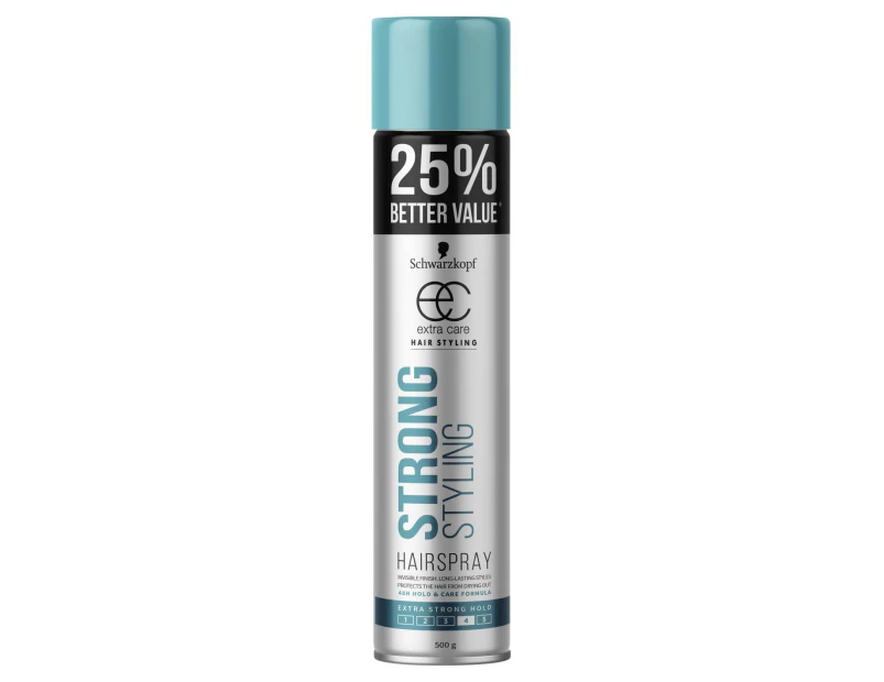 Schwarzkopf Extra Care Hairspray 500g Strong Hold Bonus