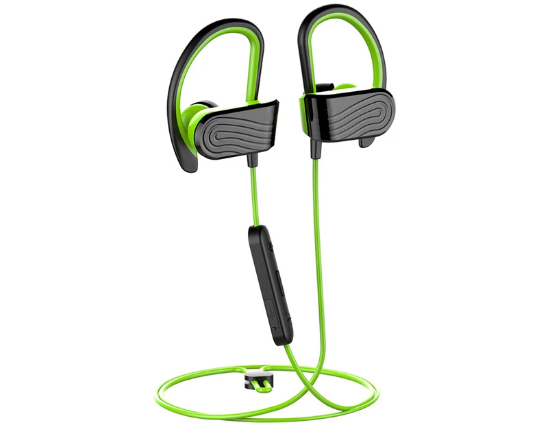 Ymall H12 Sports Bluetooth Headphone 5.0 Sweatproof Neckband Wireless Earphone 8H Playback Headset For iPhone Samsung Huawei phone (Black Green)