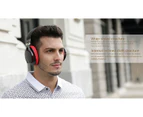 Ymall B5 Bluetooth Headphones Stereo Bass Wireless Earphone Bluetooth Headset with Micropone Support TF card Slot - BlackRed