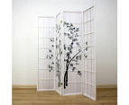 Zen Garden Room Divider Screen White 4 Panel