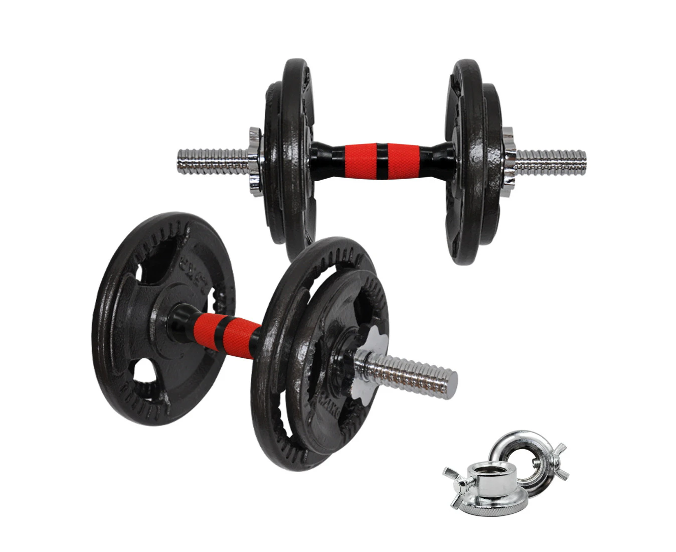 Total 19kg - 40cm Dumbell Bar - 1.25kgx4 + 2.5kgx4 - Iron Plate Dumbbell Weight