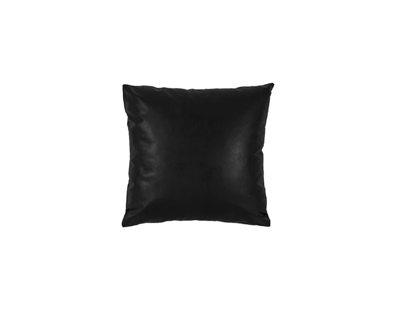 Faux Leather Black Cushion Cover