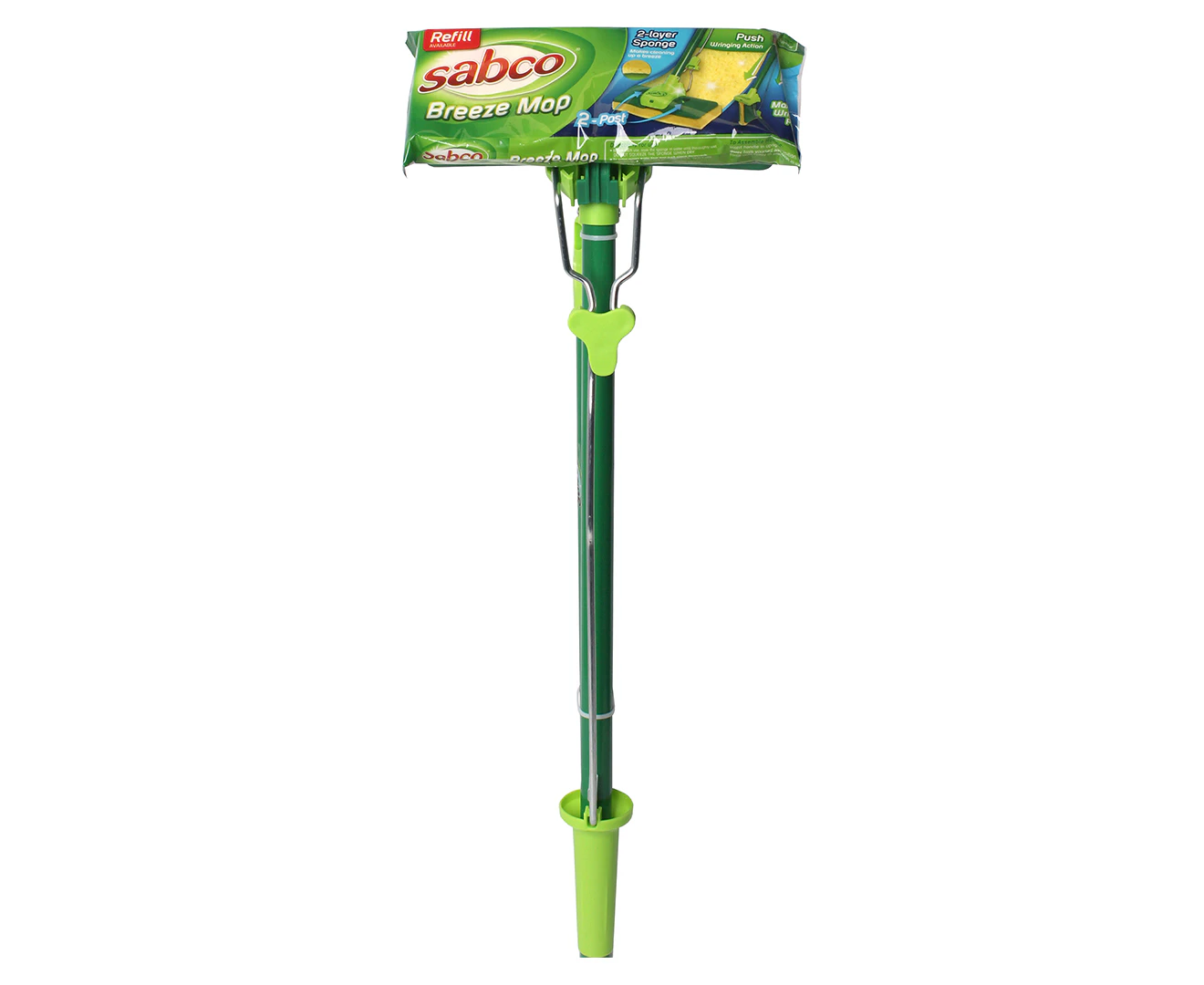 Sabco Space Saver Breeze Standing Mop 2 Layers Sponge Water Soak Indoor Cleaning