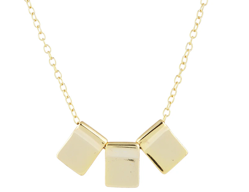 GMS Silver Trilogy Necklace - Yellow Gold