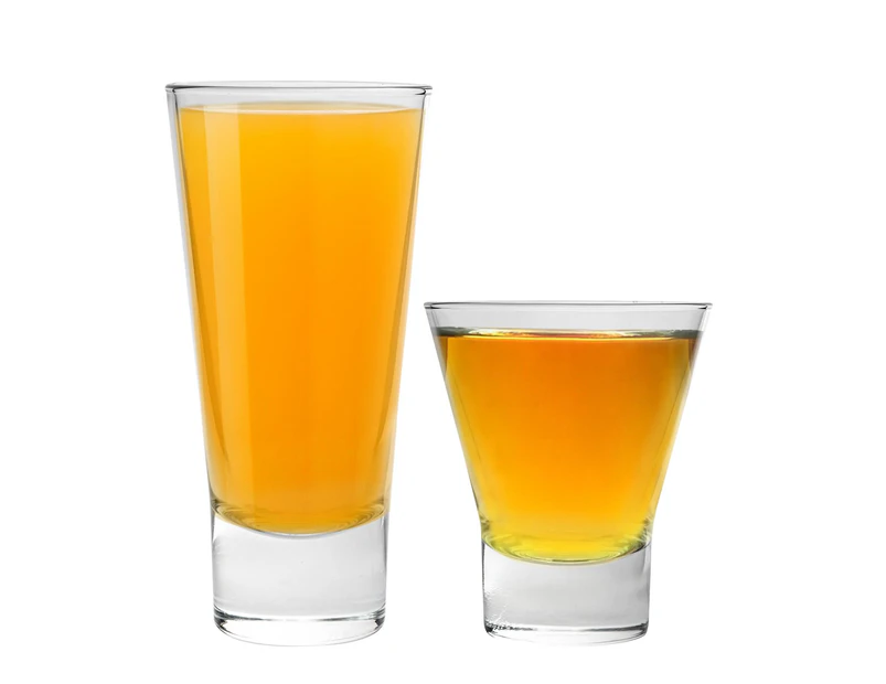 Bormioli Rocco Ypsilon Water Tumblers and Highball Cocktail Glasses - 250ml, 453ml - 12pc Set