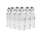 Bormioli Rocco Officina 1825 Table Serving Water Bottle Set with Swing Top Lid - 1.2 Litre - Pack of 6