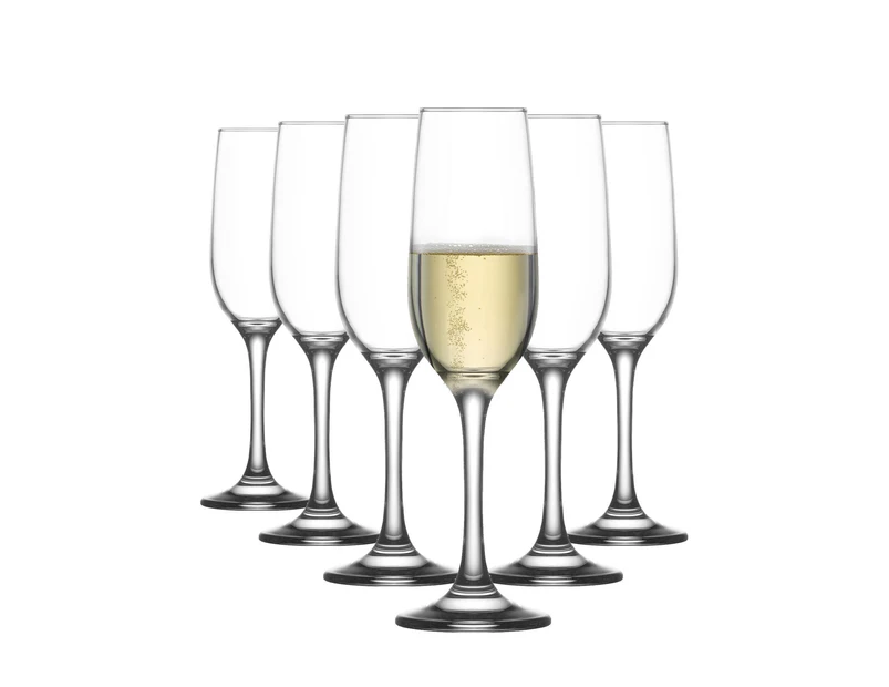 LAV 12 Piece Fame Champagne Flutes Set - Classic Stemware Glasses for Prosecco, Sparkling Wine - 215ml