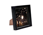 Nicola Spring 8 x 8 3D Shadow Box Photo Frame - Craft Display Picture Frame with 6 x 6 Mount - Glass Aperture - Black/Black