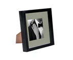 Nicola Spring 8 x 8 3D Shadow Box Photo Frame - Craft Display Picture Frame with 4 x 4 Mount - Glass Aperture - Black/Grey