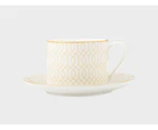 Maxwell & Williams Cashmere Nocturne Cup & Saucer 220ml Wht/Gld