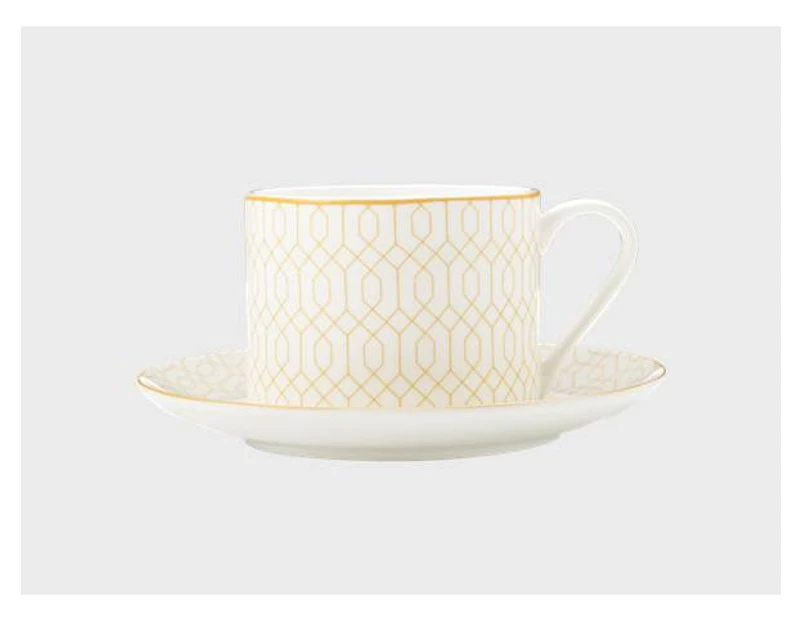 Maxwell & Williams Cashmere Nocturne Cup & Saucer 220ml Wht/Gld