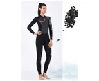 Adore 3MM Wetsuit Neoprene One-Piece Long Sleeve Diving Suit For Scuba Snorkeling Surfing Diving Sailing For Women M129501-Black
