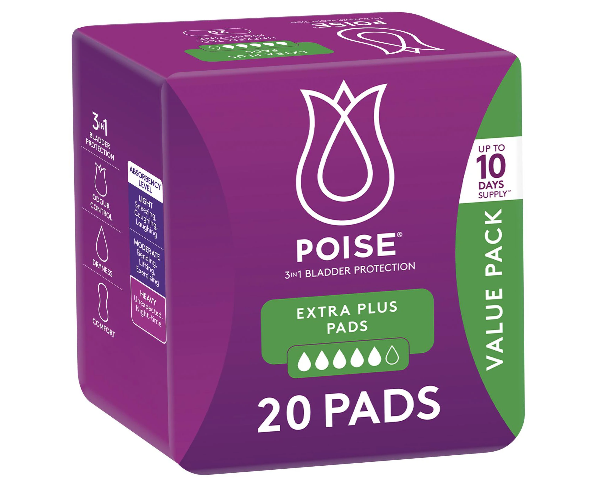 Poise Pads For Bladder Leaks Extra Plus 20 Pack