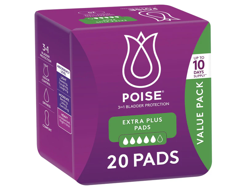 Poise Pads For Bladder Leaks Extra Plus 20 Pack