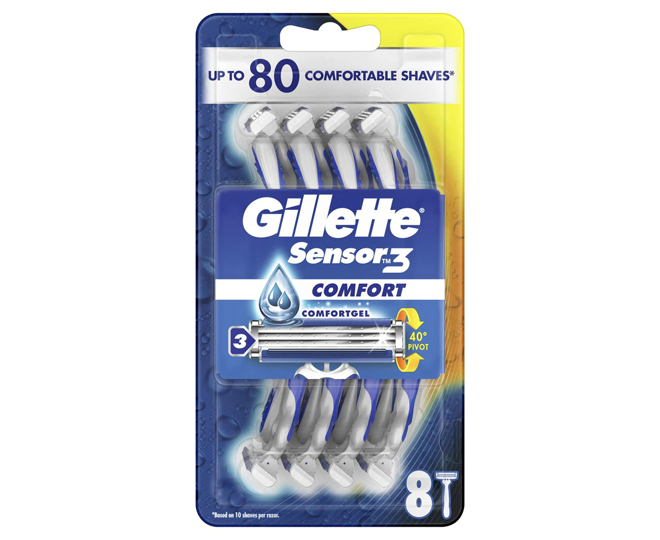 Gillette Sensor3 Comfort Disposable Razors 8pk