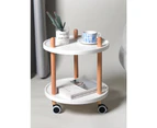 3-Tier Utility Rolling Cart with Lockable Wheels Convertible to 2-Tier Side Table