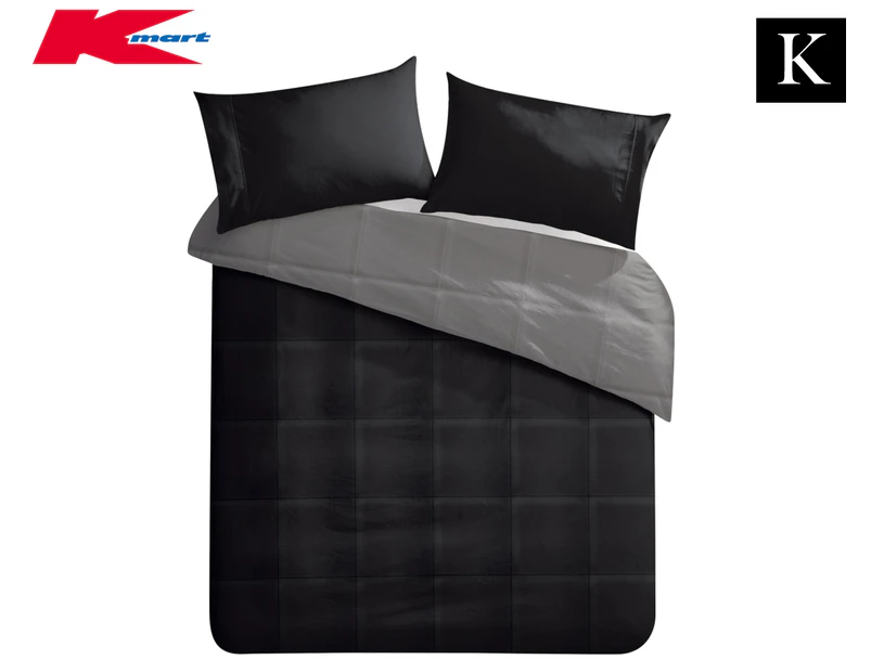 Anko by Kmart Reversible King Bed Comforter Set - Black
