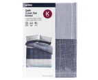 Anko by Kmart Bristol King Bed Quilt Cover Set - Blue
